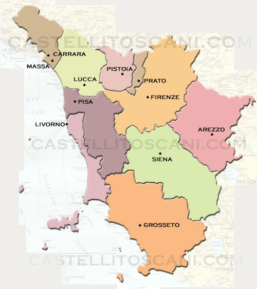Mappa della Toscana