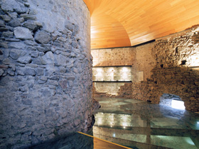 The glass floor inside the keep