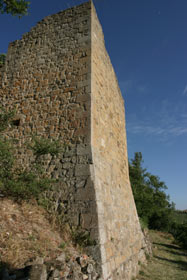 One of the square towers of the town walls