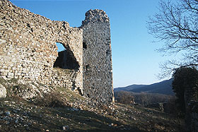 The walled enclosure of the castle